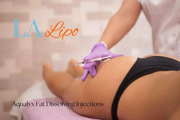 Woman having fat dissolving injections Worthing on thighs